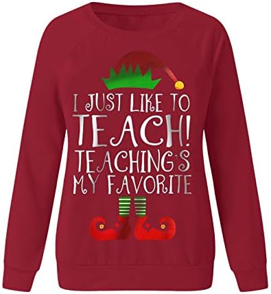 CSAK Szeretek Tanítani!A TANÍTÁS A Kedvenc Nők Karácsonyi Levél Nyomtatás Pulóver, Alkalmi Vicces Pulóver póló