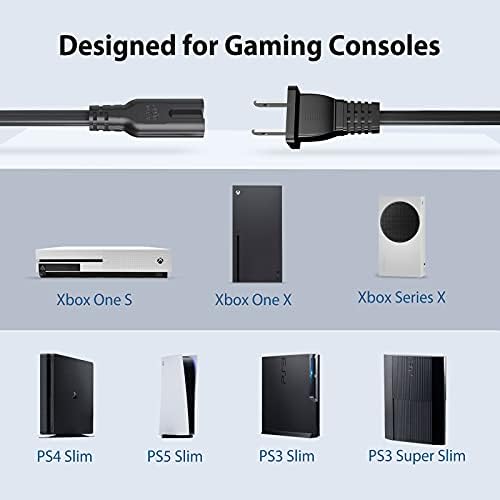2 Csomag HÁLÓZATI kábel Kábel 6FT Xbox One X/S Xbox Sorozat X/S, Sony PS4 Slim PS3 Slim PS3 Super Slim, PS5, a Samsung
