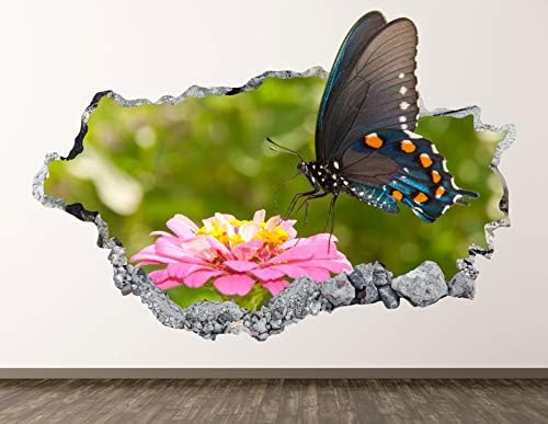 Pillangós Fali Matrica Art Dekoráció 3D-s Összetört Virág, Rovar Matrica Poszter, Gyerek Szoba Falfestmény, Egyedi Ajándék