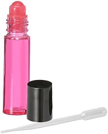 Grand Parfums Aromaterápiás Üveg Roll Üveg, Rózsaszín Fekete Sapkák -Készlet 6 Roiierbaii Üvegek