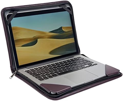 Broonel Lila Bőr Laptop Messenger Esetben - Kompatibilis Dell Latitude 7310 Laptop 13.3