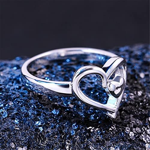 2023 Új Gyűrű Dupla Ezüst Ajándék Pár Ékszer Ajándék, a Szerelem Gyűrű Valentin Nap Gyűrűk Női Esküvői Zenekar (A, 7)