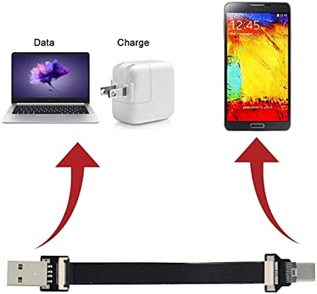 Cablecc az USB 2.0, A Típusú Férfi, hogy USB-C C-Típusú Férfi Adatok Lapos, Vékony FPC Kábel FPV & Lemez & Telefon 20cm