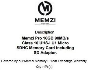 MEMZI PRO 16GB Class 10 90MB/s Micro SDHC Memória Kártya SD Adapter HTC U Sorozat Mobiltelefonok