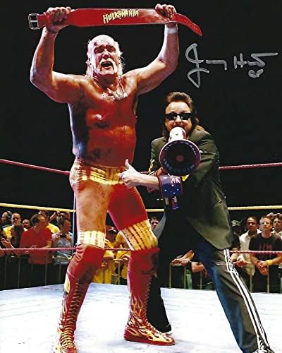 Jimmy Hart Aláírt 8x10 Fotó Autogramot WWF WCW Szupersztár Kép w/Hulk Hogan - Dedikált Birkózás Fotók
