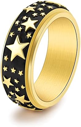 MIKAMU Szorongás Gyűrű a Nők a Férfiak Rozsdamentes Acél Fidget Szorongás Gyűrű 6mm Csillag Spinner Gyűrűk a Nők Stressz