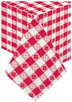 Hoffmaster Szövet/poly Tablecovers, 54 X 108, Piros/fehér, Tarka
