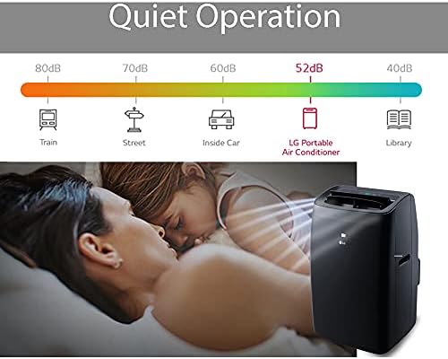 LG 14000 BTU Hordozható Légkondicionáló berendezés Cool & Hő Távirányító WiFi App Kerekek a Könnyű Telepíteni & Mobilitás