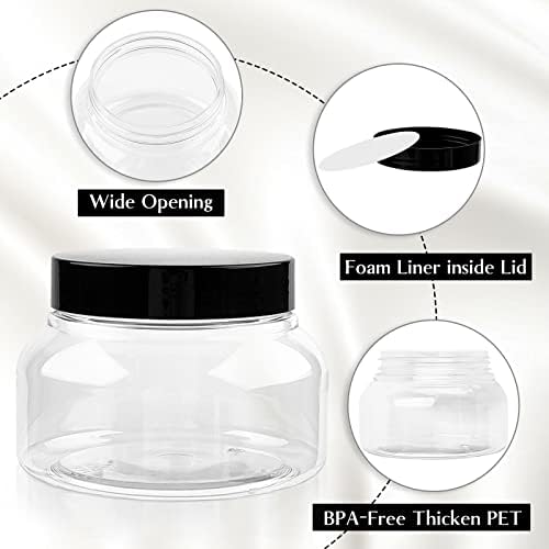 TUZAZO 8 oz Műanyag Toszkána Üvegek szemhéjakkal, valamint Címkék 24 Csomag Prémium Újratölthető Kozmetikai Konténerek