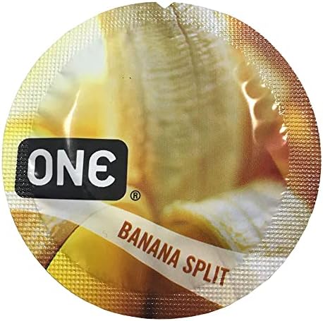 EGY Banán Split Ízesített Óvszer Csomag egy Előkelő Réz Zsebében az Esetben, Ízesített Latex Óvszer-12 Szám