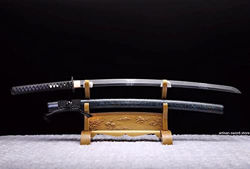 PJXC Hagyomány Kézzel készített Japán Szamuráj Kígyó Katana Kard Vágja a Fát