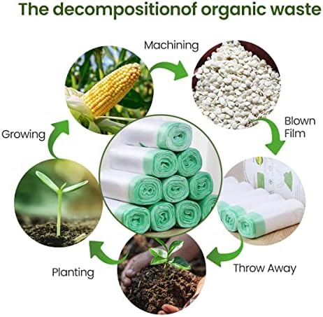 Vedein compostable szemetes zsák(1.8 liter)4 literes szemeteszsák zsinórral, fehér szemetes zsák összehúzható, szívósság