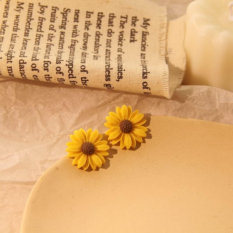 Műanyag Fülbevalók, KMEOSCH 2 Pár Műanyag Százszorszép Virág Fülbevaló Szegecsekkel az Érzékeny Fülek