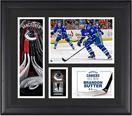 Brandon Sutter Vancouver Canucks Keretes 15 x 17 Játékos Kollázs egy Darab Játék-Puck - NHL Játékos Plakkok, valamint