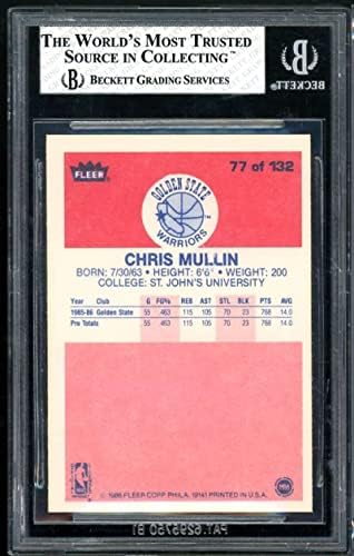 Chris Mullin Újonc Kártya 1986-87 Fleer 77 lenne beégés 8 (7.5 9 9.5 9)