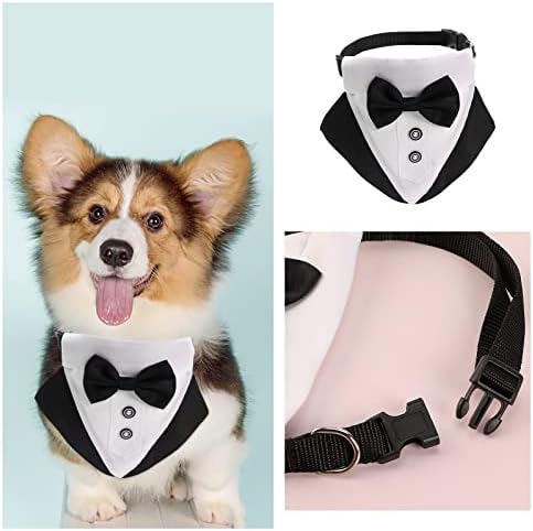 A kutya Hivatalos Szmoking Kendős Nyakörv a csokornyakkendő, valamint Nyakkendő D Gyűrű Állítható Nyakkendő Csomó Szalag