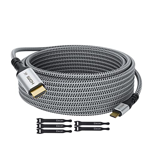 Elecan USB-C-HDMI Kábel 3 Ft, 4K@60Hz HDR, Aranyozott Fonott High-Speed USB 3.1 C-Típusú HDMI 2.0 Kábel Thunderbolt