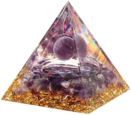 Ametiszt Piramis, Kristály Orgon Piramis, Gömb Ametiszt Kő Belső, Természetes Energia Generátor Pozitív Meditáció Gyógyító