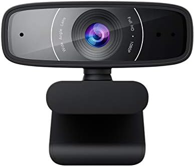 ASUS Webkamera C3 1080p HD USB-Kamera - Beamforming Mikrofon, Dönthető-Állítható, 360 fokban elforgatható, Széles látómező,