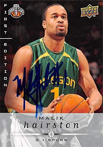 Malik Hairston dedikált Kosárlabda Kártya (Oregon Ducks) 2008 Felső Fedélzet Első Kiadás Újonc 255 - Dedikált Egyetemi