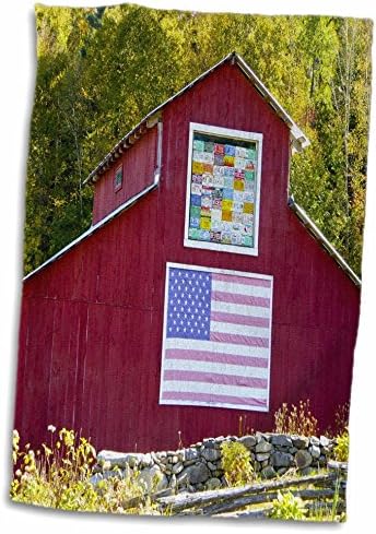3D Rose Nyomtatási Red Barn USA Zászló, Rendszám TWL_212580_1 Törölközőt, 15 x 22, Többszínű