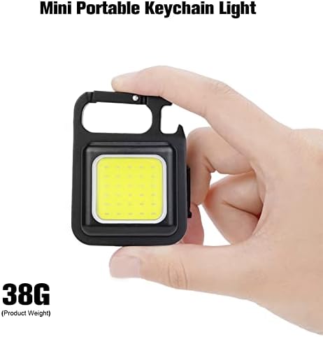 Qoolife Hordozható LED Zseblámpa Kulcstartó - Mini Újratölthető Biztonsági Elemlámpák (Klasszikus 500mAh)