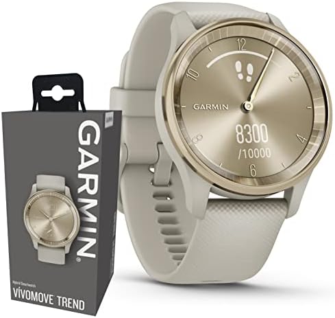 Wearable4U Garmin vivomove Trend 40 mm Smartwatch, Krém Arany/francia Szürke - 2023 Unisex Elegáns Analóg Fitness Hibrid