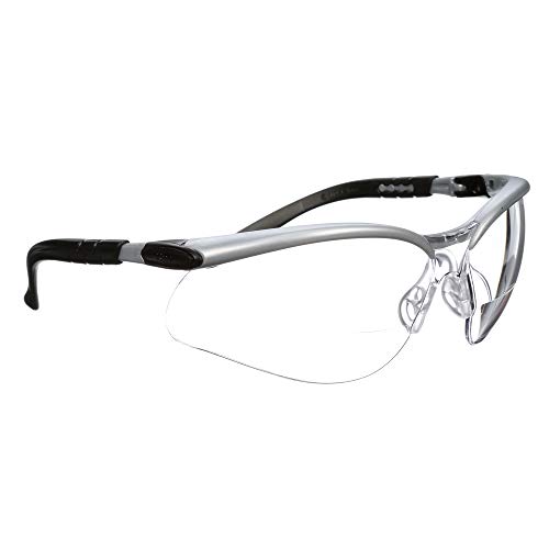 3M Biztonsági Szemüveg Olvasók, BX, +1.5, ANSI Z87, Anti-Köd Anti-Semmiből Tiszta Lencse, Ezüst Keret, Állítható Hosszúságú