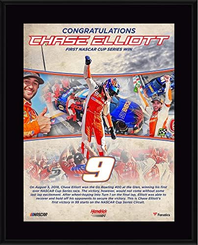 Chase Elliot 10.5 x 13 Első Szörny Kupa Győzelem Szublimált Emléktábla - NASCAR versenyző Plakkok, valamint Kollázsok