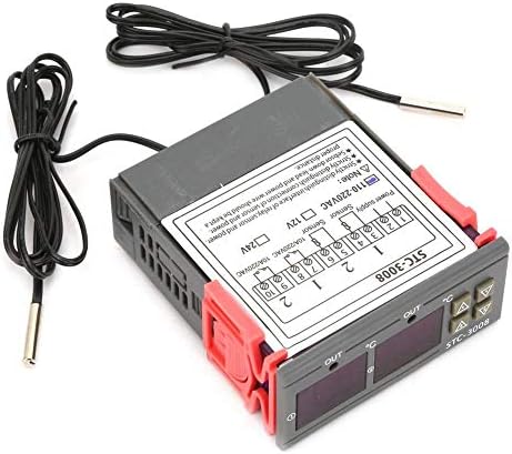 STC-3008 Kettős Kijelző Dual NTC Szonda Érzékelő, Digitális Hőmérséklet Termosztát Vezérlő(110-220V)