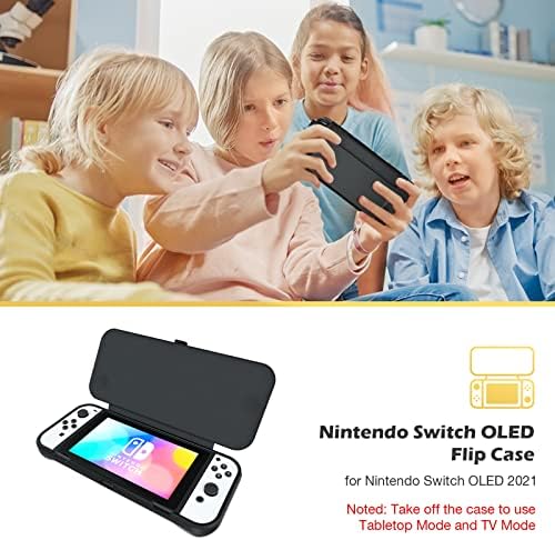 ProCase Fedél Nintendo Kapcsoló OLED, 2 Csomag Edzett Üveg Képernyő Védő Fekete Csomag Égszínkék