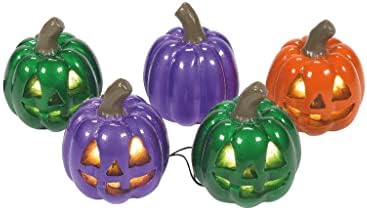 Osztály 56 Village Halloween-Kellékek, Fényes Sütőtök sor Fény Világít Figura, 24 Hüvelykes, Többszínű