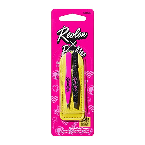 Revlon x Barbie Mini Csipesz Készlet, Rozsdamentes Acél szőrtelenítés Smink Eszköz, magában foglalja a Ferde Tipp &
