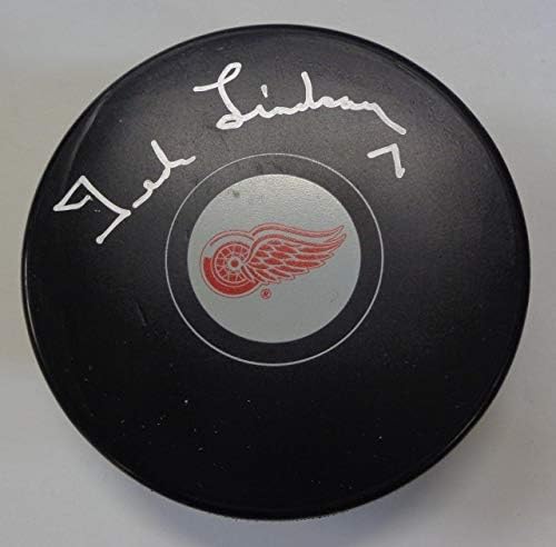 Ted Lindsay Dedikált Detroit Red Wings Jégkorong - Dedikált NHL Korong