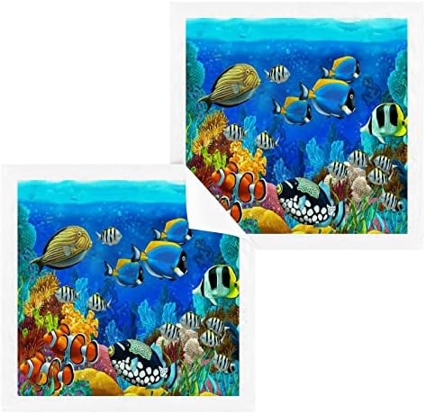 Kigai 2 Csomag Sealife Halak a Korall Törülköző – Puha Arcát, Törölköző, Tornaterem, Törölköző, Hotel and Spa Minőségű,