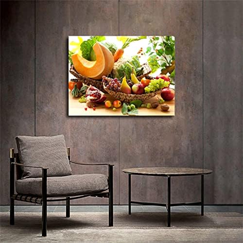 Színes, Sokféle Zöldség-Gyümölcs Élelmiszer-Plakát Grafika Minőségű Vászon Fali Dekoráció Nyomtatás, Vintage Wall Art