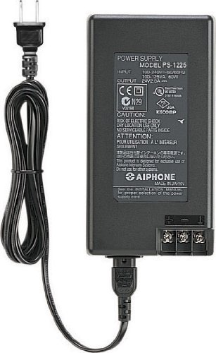 Aiphone Cég PS-1225UL 12V DC, 25A Tápegység LEF Sorozat, MP-S Sorozat, TD-Sorozat, vagy Új-5, tűzgátló, ABS Műanyag