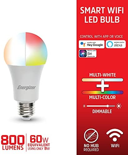 Energizer Csatlakoztassa Smart 19 LED Multi-Fehér & Multi-Color RGB Villanykörte a hangvezérlés, majd a Távoli Hozzáférést