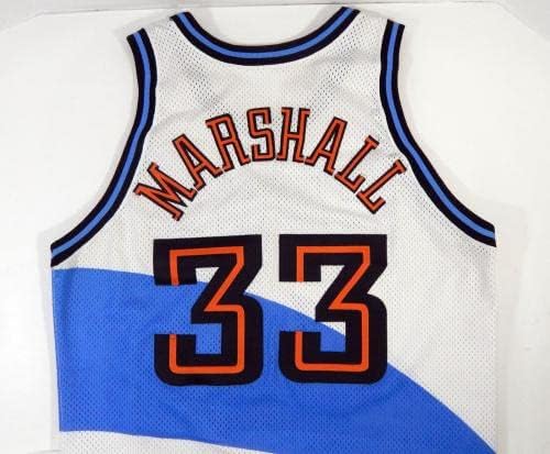 1996-97 Cleveland Cavaliers Donny Marshall 33 Játék Kiadott Fehér Jersey 48 21 - NBA Játék Használt