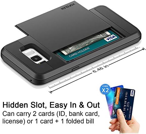 Vofolen Galaxy Plus S8 Esetben Tárca Kártya Tartóját a Csúszó Fedelet Hitel ID Nyílás Zseb, nagy teherbírású Védelem,