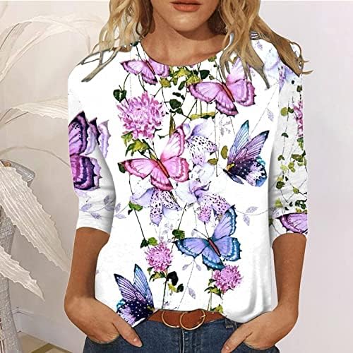 Alkalmi Felsők Női Divatos virágmintás Sleeve T-Shirt Hosszú Ujjú Blúz 2023 Nyári Laza Ruhák