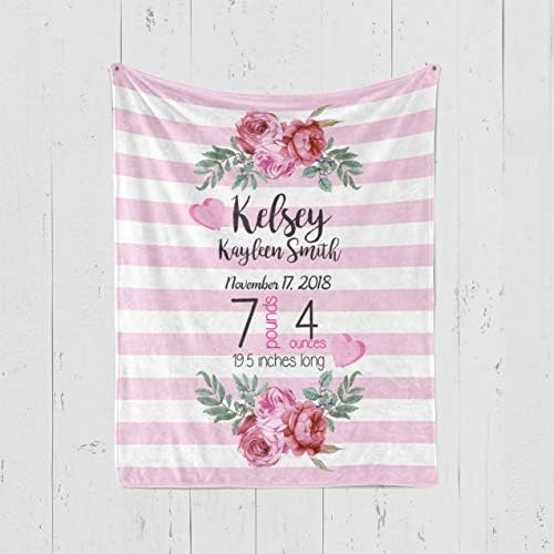 Bébi Takaró - Születési Statisztika - Rózsaszín Virágok, Szívek - Mocskos 50 x 60