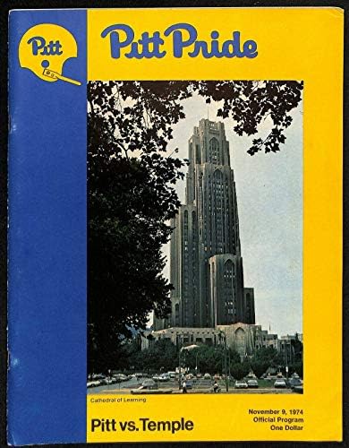 1974 Pitt Párducok v Templom Baglyok Foci Program 11/9 Ex/MT 66542 - Főiskolai Programok