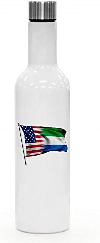 ExpressItBest 25oz Szigetelt Bor/Víz Üveg - Zászló a Sierra Leone (Leonean) - Sok Lehetőség