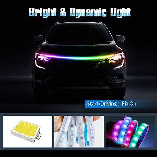 Autó LED Világítás Külső, MIHAZ 70-BAN RGB Többszínű LED az Autó Alkalmazást, majd Távirányító Rugalmas Hood Világos