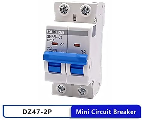 UNCASO 2P 230V~ CType Mini Megszakító Miniatűr Háztartási Levegő Kapcsoló MCB Szerelés 36mm Din Sín Lézer-Nyomtatási