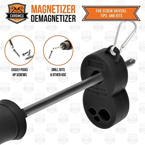 Magnetizer Demagnetizer Eszköz a Csavarhúzót Bitet Karabiner Kampó Keychains vagy biztonsági Öv Hurkok (Fekete)