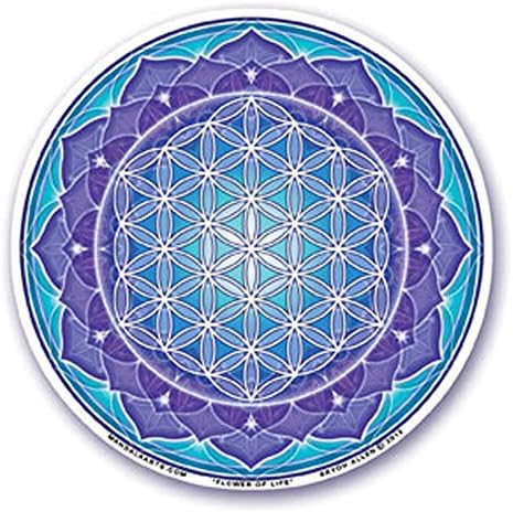 Mandala Művészeti Színes Matrica Ablak Matrica - 4.5 Kétoldalas - Élet Virága a Bryon Allen (Sa56)