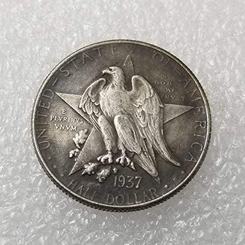 Antik Kézműves Egyesült Államok 1937 D Texas Emlékmű Réz Ezüst Érmék SouvenirsCoin Gyűjtemény Emlékérme