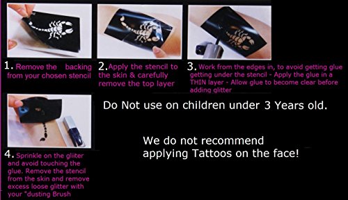 Közlekedési Tetoválás Stencil Gyűjtemények (32 Tetoválás Csillámos Airbrush Sablon, Motorkerékpár)